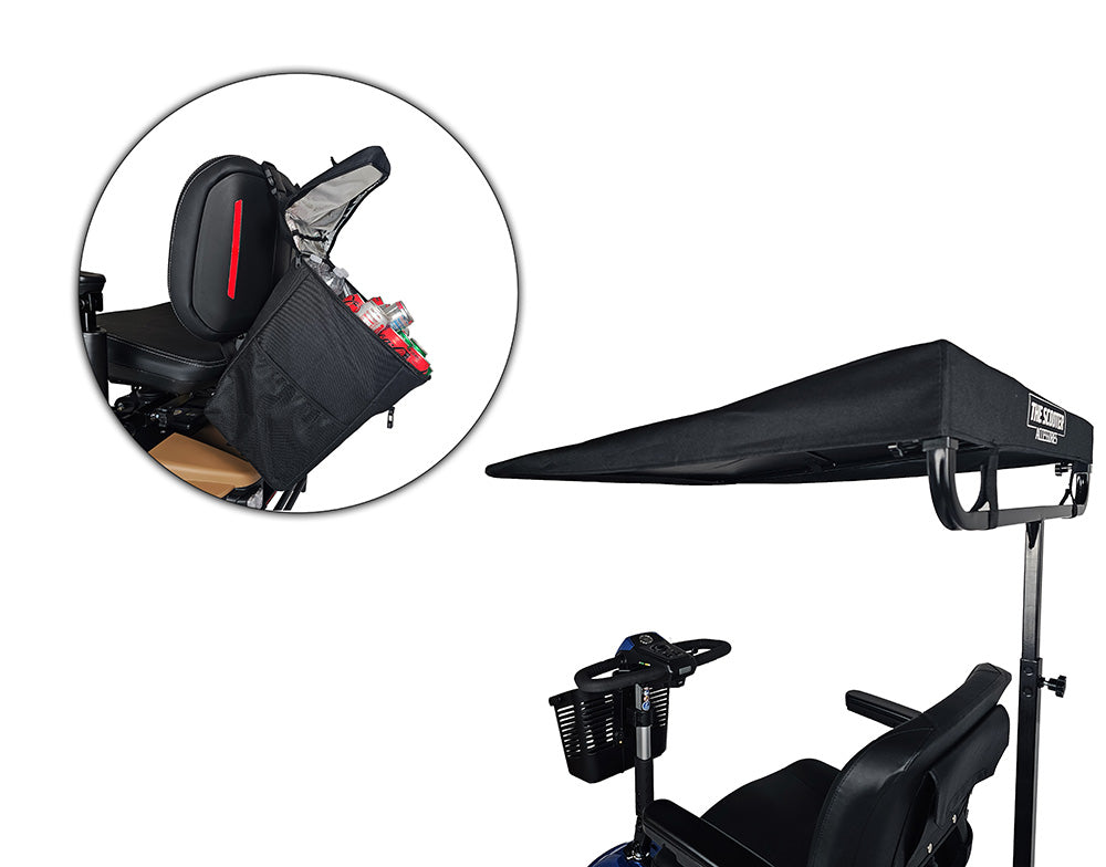 Scooter Sunshade Canopy & Scooter Backpack Cooler BUNDLE