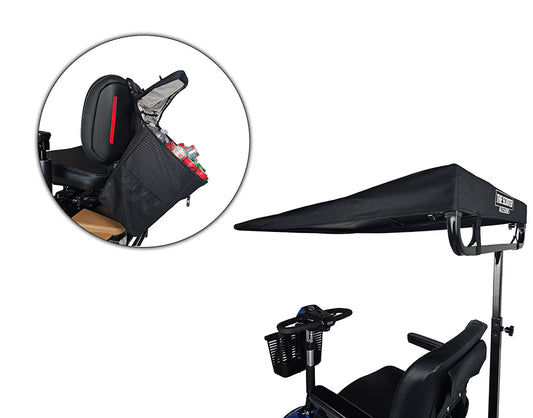 Scooter Sunshade Canopy & Scooter Backpack Cooler Bundle