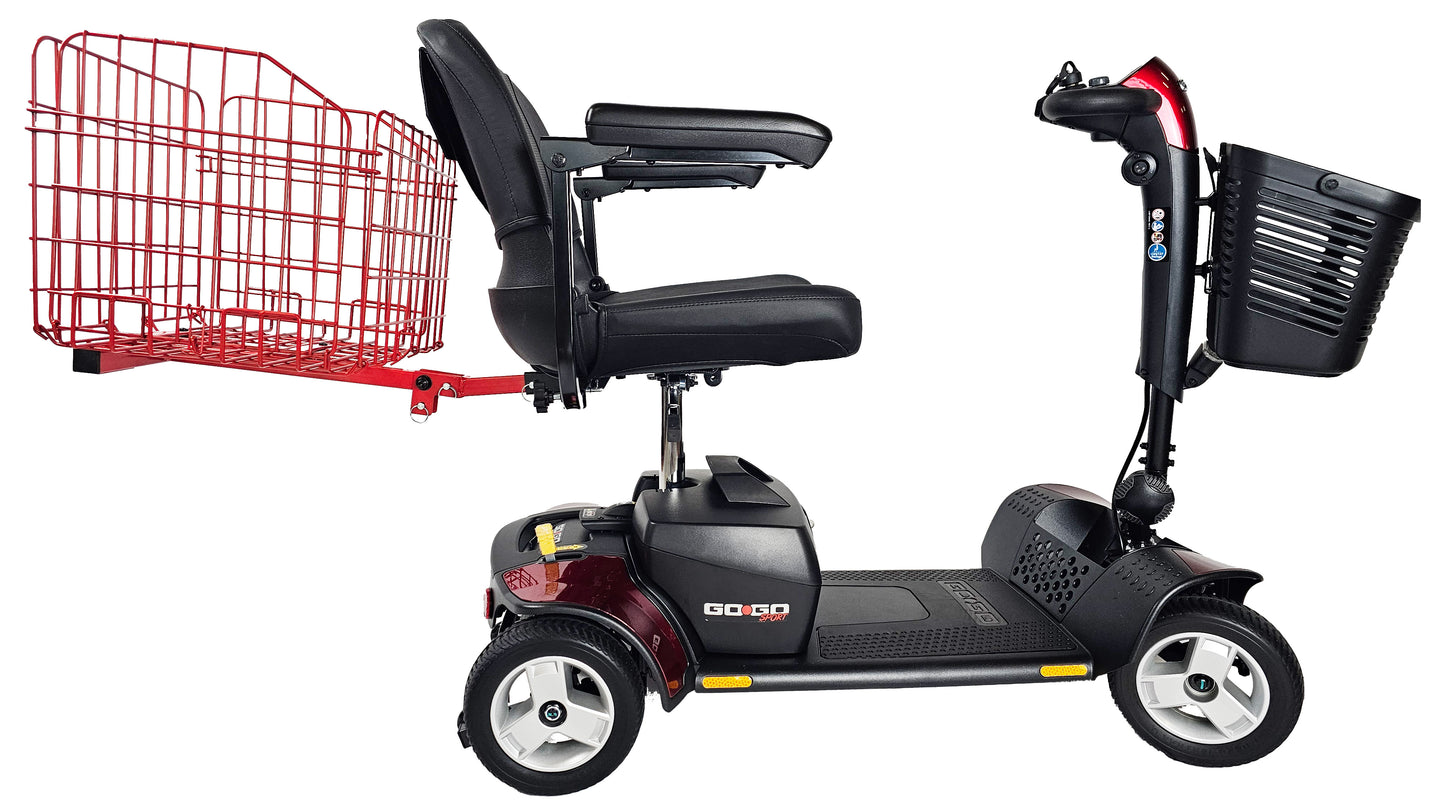 Folding Rear Basket For Most Mobility Scooters - Red Color