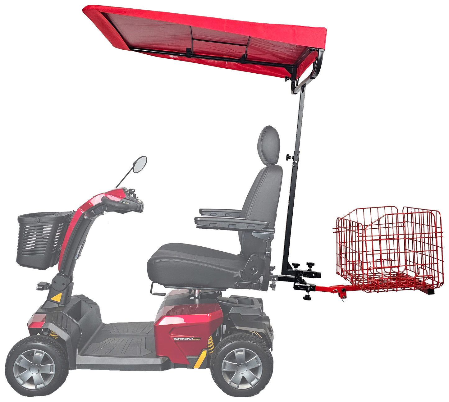 Sunshade Canopy Accessory Bundle – Includes Canopy, Multi-Accessory Holder, & Folding Rear Basket