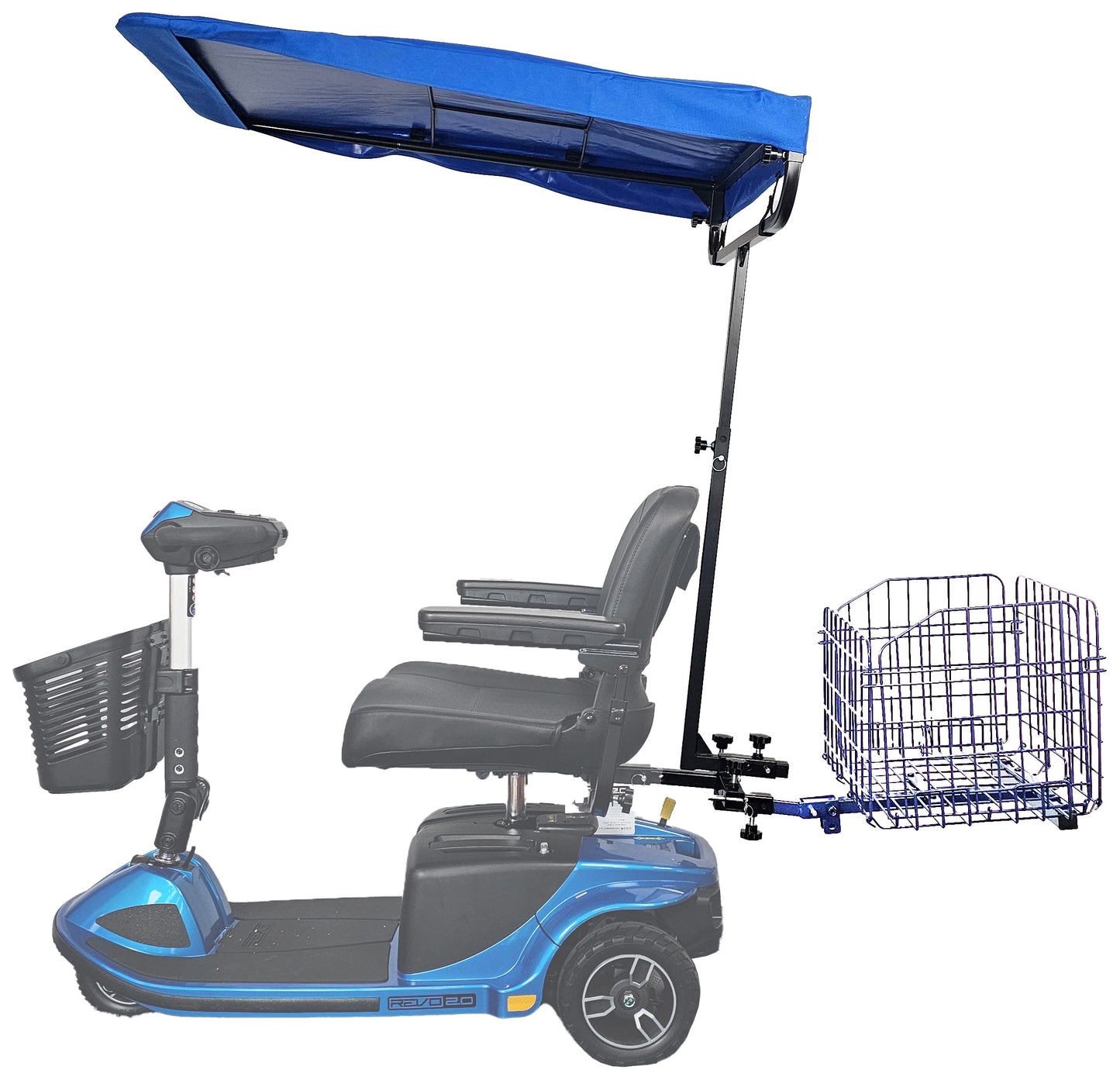 Sunshade Canopy Accessory Bundle – Includes Canopy, Multi-Accessory Holder, & Folding Rear Basket