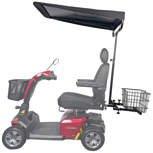 Sunshade Canopy Accessory Bundle – Includes Canopy, Multi-Accessory Holder, & Large Rear Basket