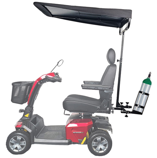 Sunshade Canopy Accessory Bundle – Includes Canopy, Multi-Accessory Holder, & Oxygen Tank Holder