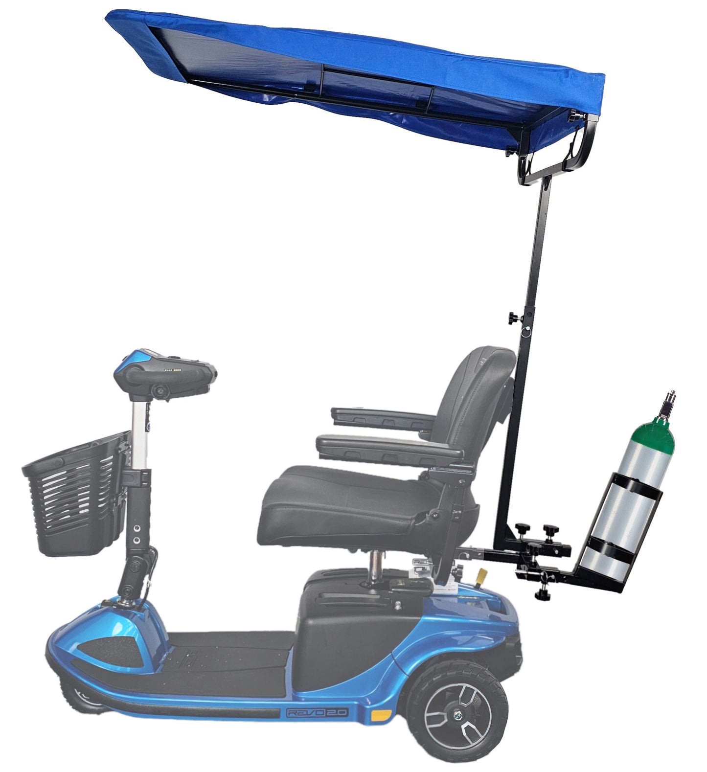 Sunshade Canopy Accessory Bundle – Includes Canopy, Multi-Accessory Holder, & Oxygen Tank Holder