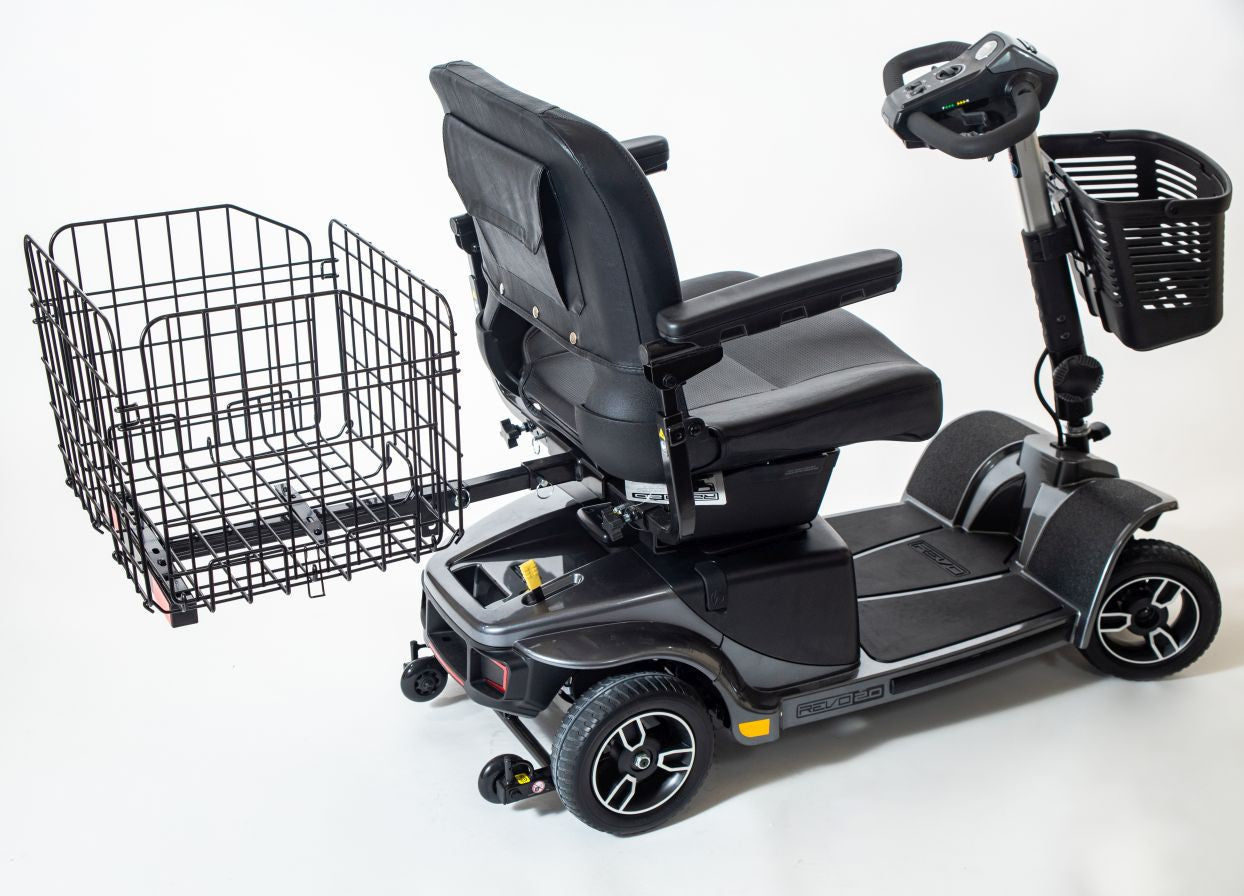 Folding Rear Basket For Most Mobility Scooters - Black Color